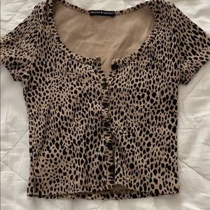 Brandy Melville leopard print short sleeve